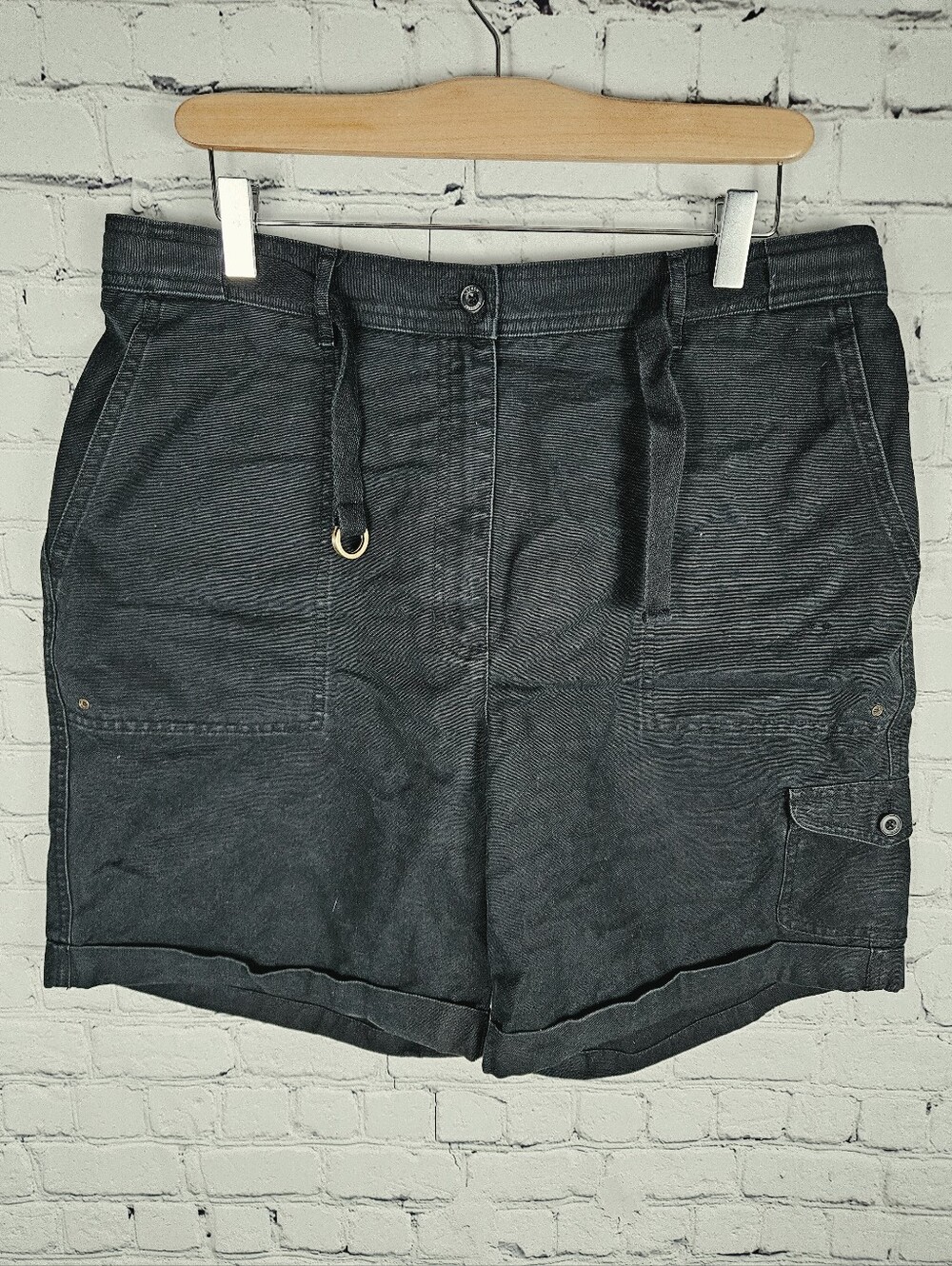 LAUREN RALPH LAUREN | vintage high waist cuffed denim cargo shorts